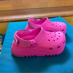 Crocs Hiker Xscape clogs. Color is bright Barbie pink. in EUC.